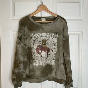 Western rodeo horse long sleeve top